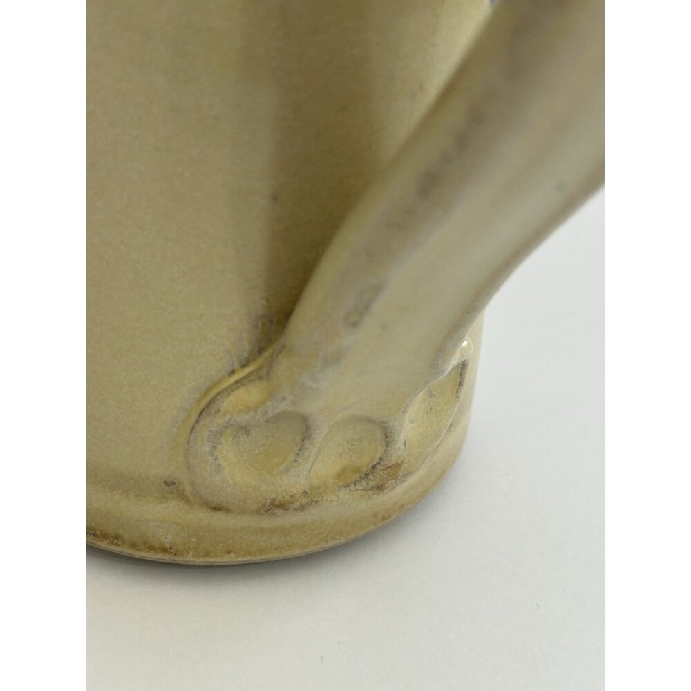 Studio Pottery Mug Tall 5 1/2 inches Drip Glaze Beige Brown Blue Signed Glosssy - Picture 12 of 16